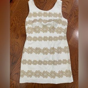 Lilly Pulitzer White and Gold Dress